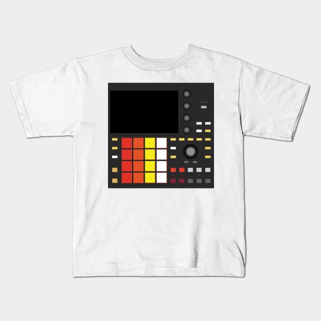 Dope Beat Machine Series #18 (Multicolored pads - No Text) Kids T-Shirt by Steve Traxx (ProducerBeat.com)